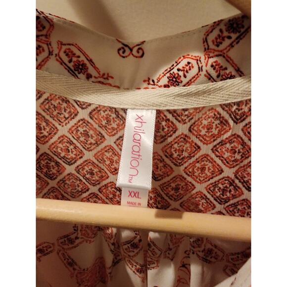 XHILERATION White and Red Sleeveless Boho Top with Tassels and Lace Size XXL - Picture 5 of 6